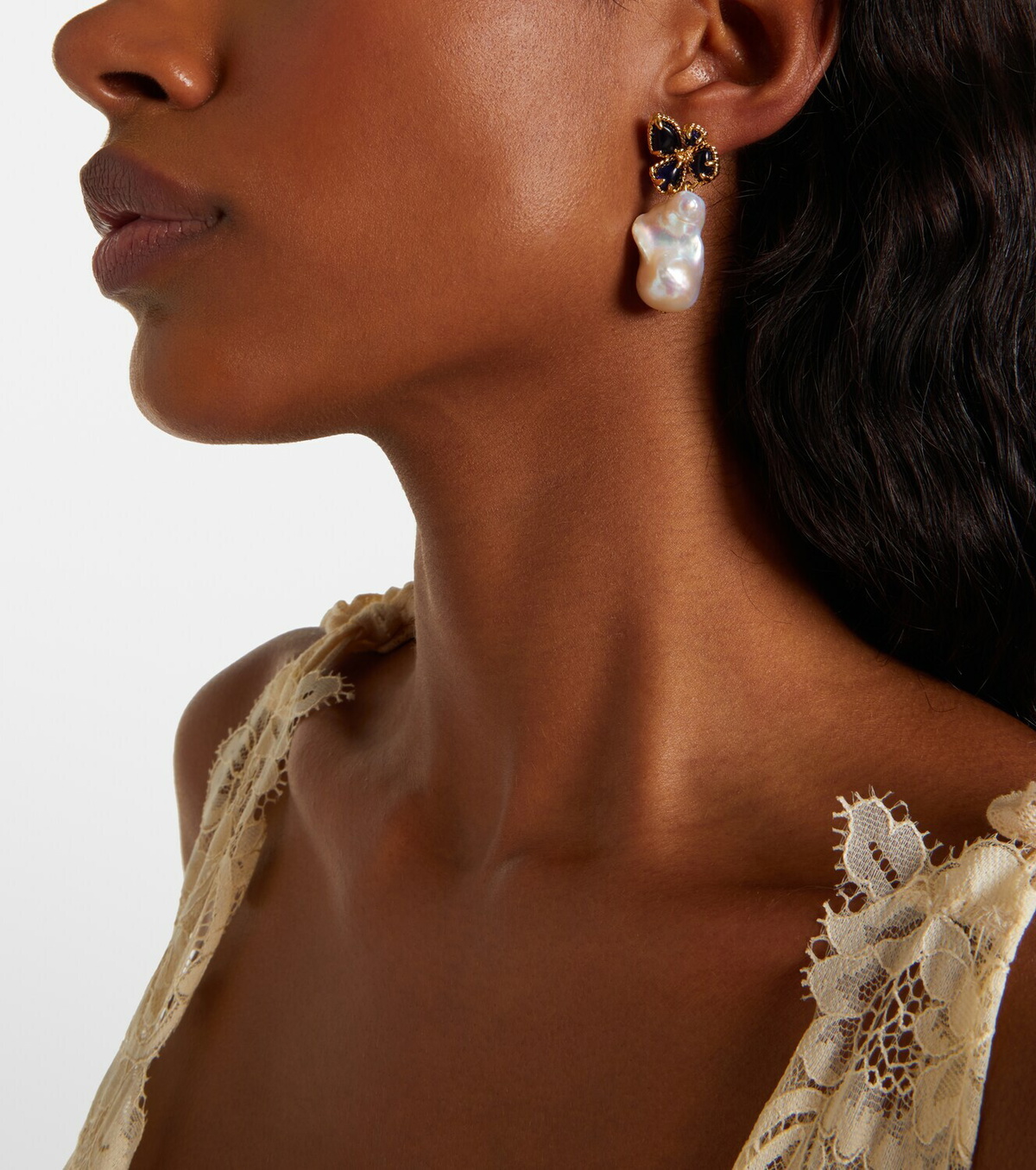 Zimmermann Bloom Baroque pearl drop earrings