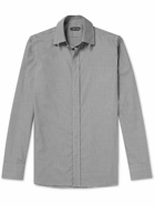 TOM FORD - Slim-Fit Gingham Cotton-Poplin Shirt - Gray