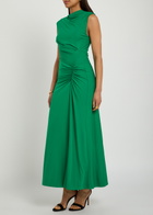 Simkhai Acacia Draped Jersey Maxi Dress Green