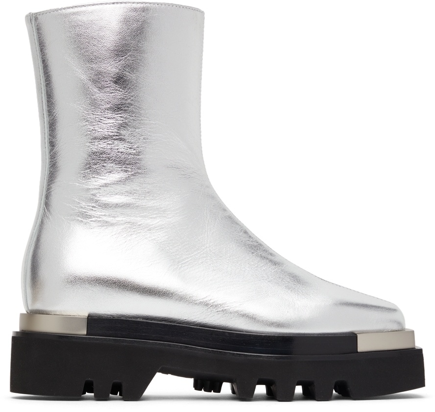 Photo: Peter Do Silver Metal Tip Combat Boots