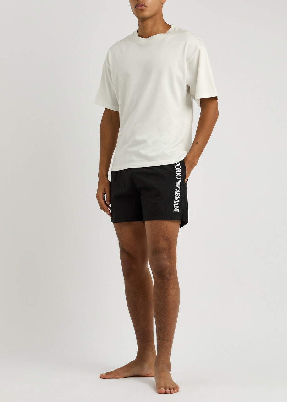 Emporio Armani nylon short jacket Emporio Armani Logo-embroidered