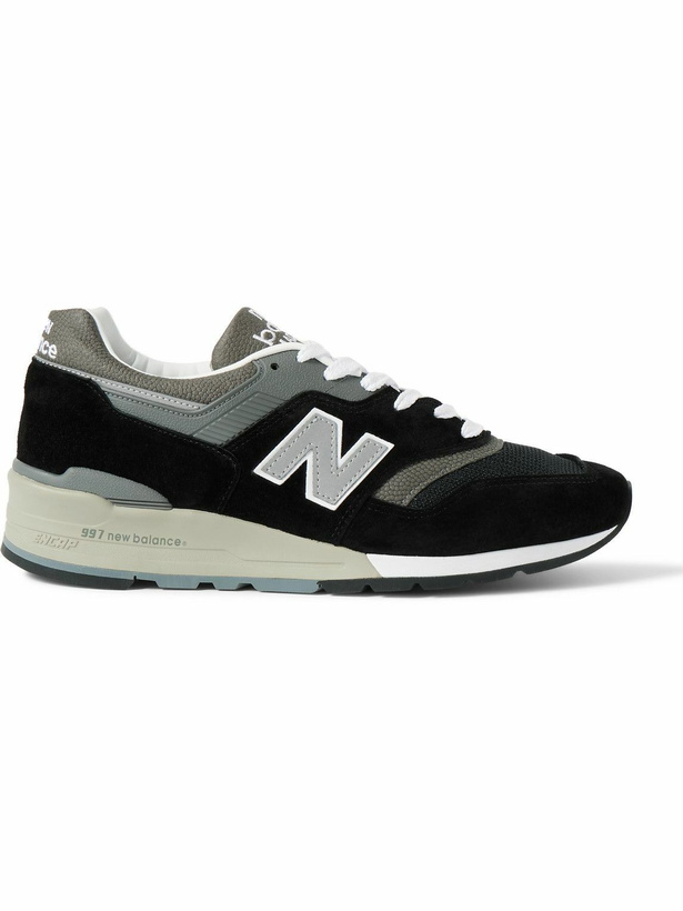 Photo: New Balance - MiUS 997 Suede, Mesh and Leather Sneakers - Black