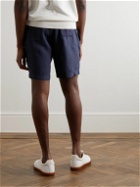 Boglioli - Straight-Leg Linen Drawstring Shorts - Blue