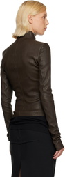 Rick Owens Brown Tower Gary Leather Jacket