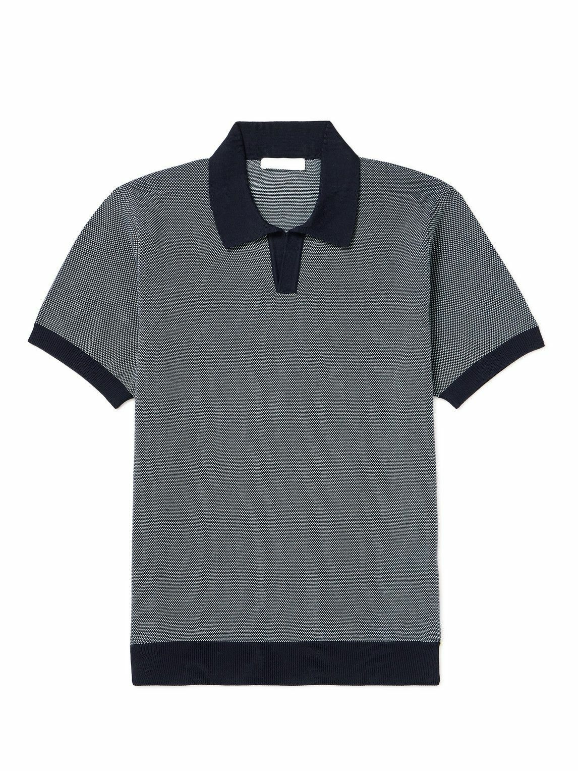 Mr P. - Honeycomb-Knit Organic Cotton Polo Shirt - Blue Mr P.