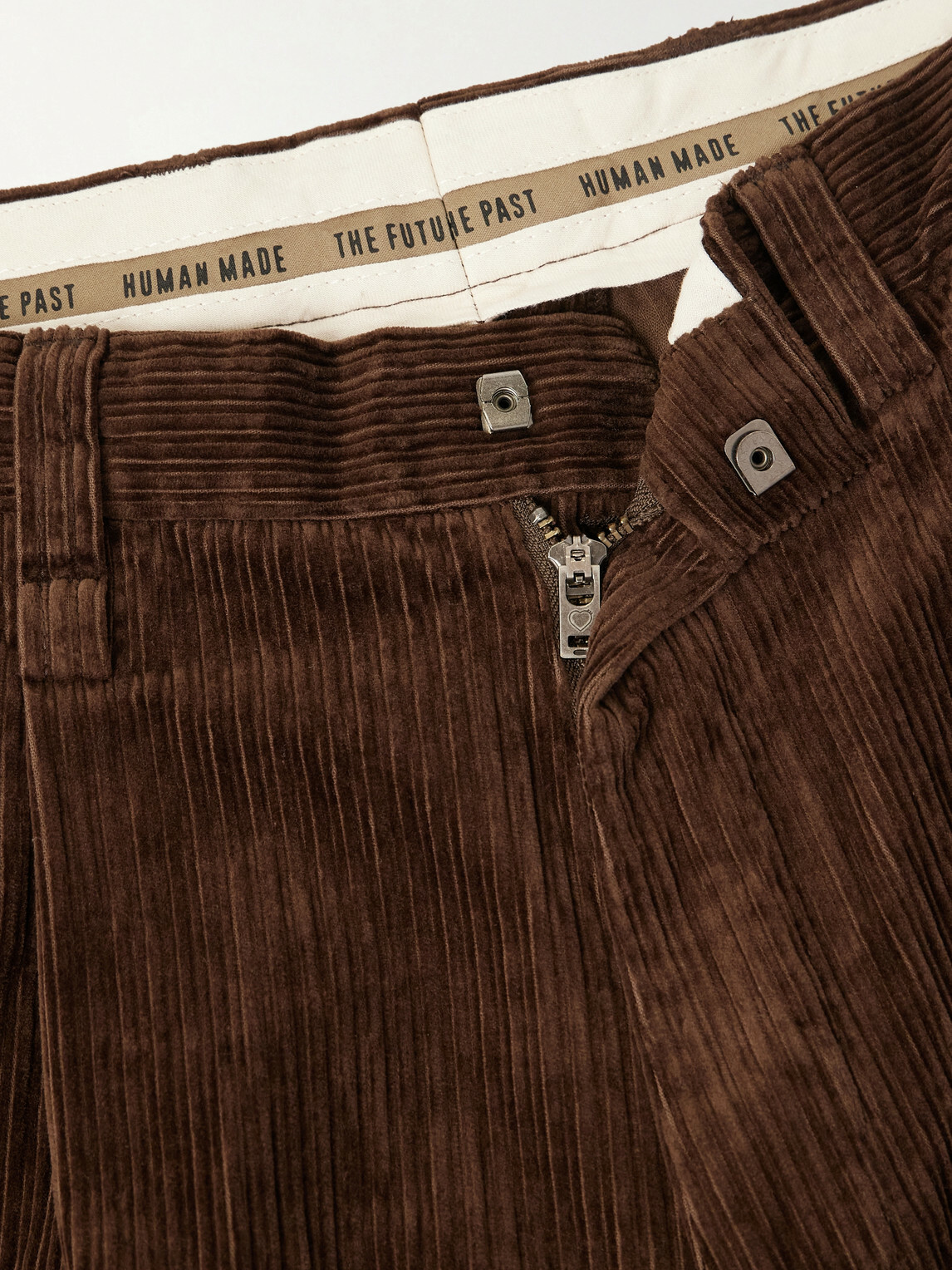 Human Made - Wide-Leg Pleated Cotton-Corduroy Trousers - Brown