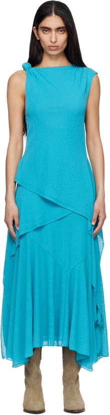 Photo: GANNI Blue Marl Mesh Maxi Dress