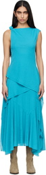 GANNI Blue Marl Mesh Maxi Dress