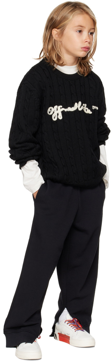 Off-White Kids Black Off Script Sweater
