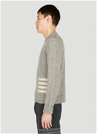 Thom Browne - 4 Bar Intarsia Sweater in Grey