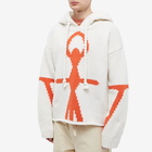 JW Anderson Men's Anchor Logo Hoody in White/Orange