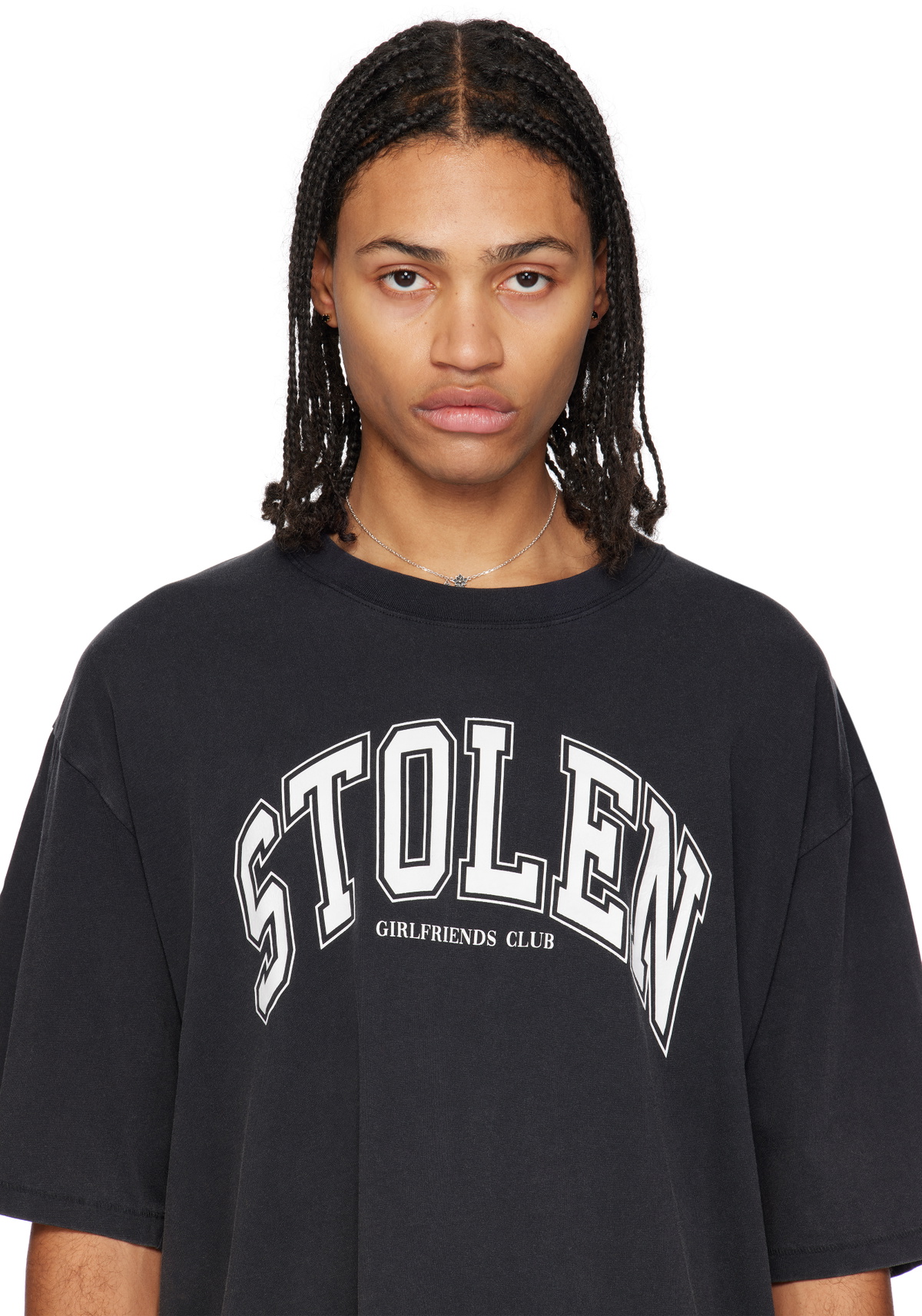 Stolen Girlfriends Club Gold Micro Onyx Stud Earrings