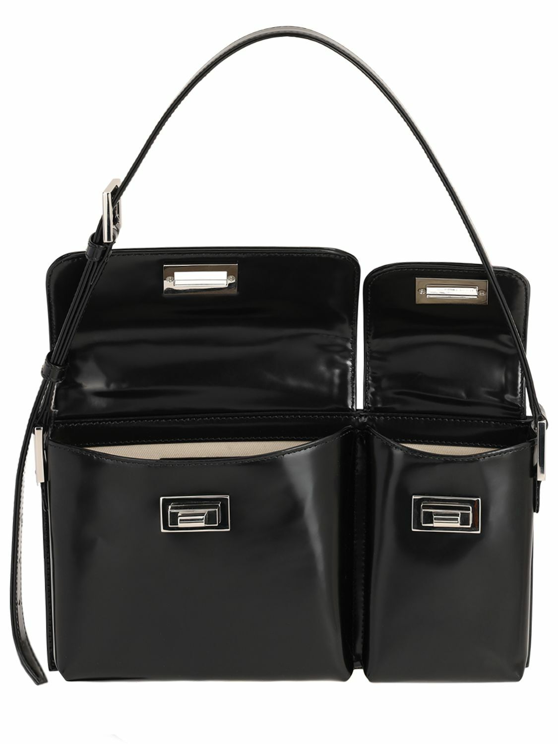 BY FAR - Billy Semi Patent Leather Shoulder Bag By Far