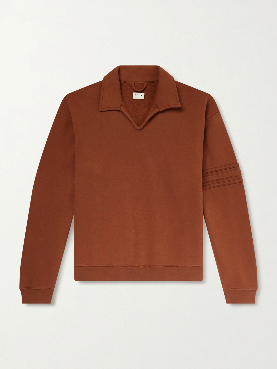 BODE - Crew Polo Cotton-Jersey Sweatshirt - Orange