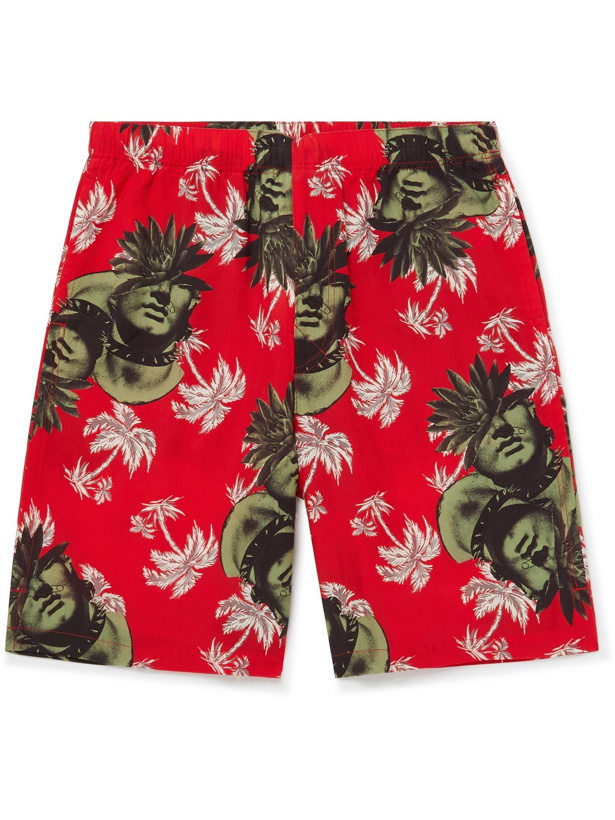 Photo: UNDERCOVER - Printed Cotton Shorts - Red - 3