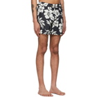 TOM FORD Black Nylon Floral Swim Shorts