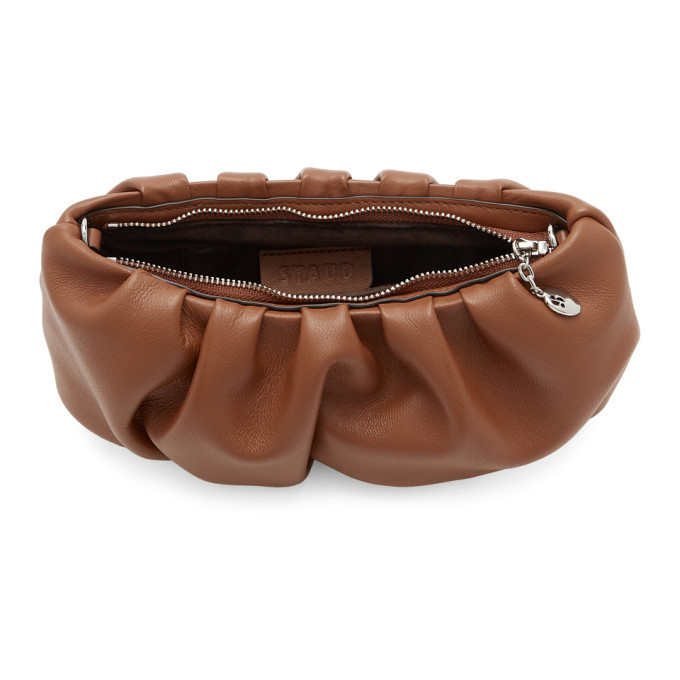 staud bean bag tobacco This style is crafted in a suede featuring a flap closure Staud Bean Metallic Shoulder Bag