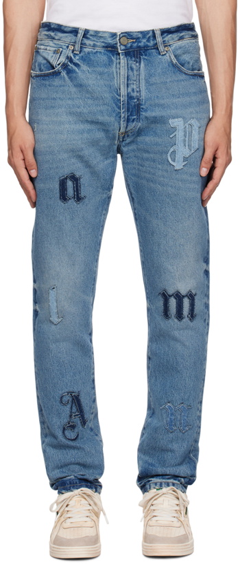 Photo: Palm Angels Blue Patch Jeans