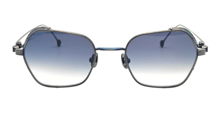 Photo: Matsuda M3153 - Antique Silver / Blue Grey Gradient Sunglasses
