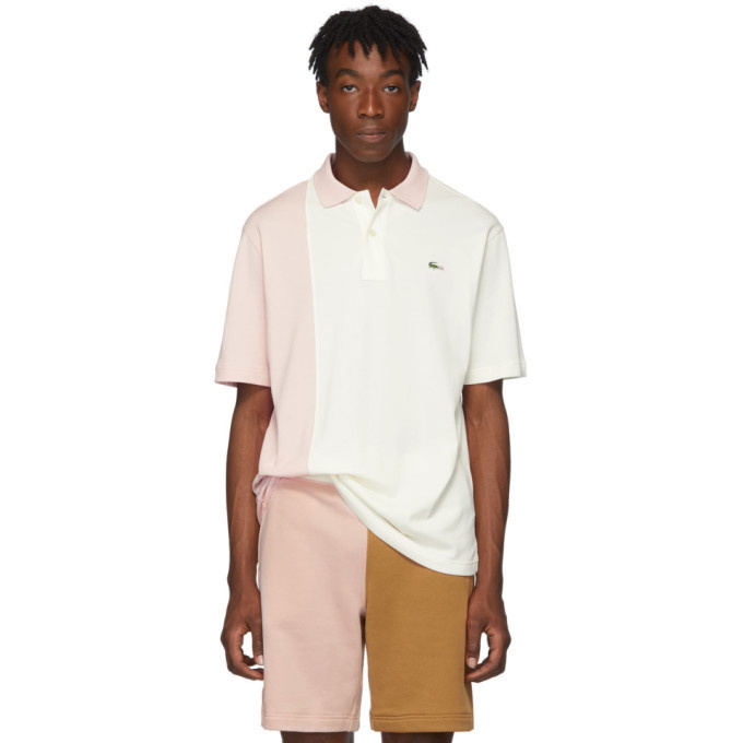 Photo: Lacoste Pink and White Golf le Fleur* Edition Colorblocked Polo