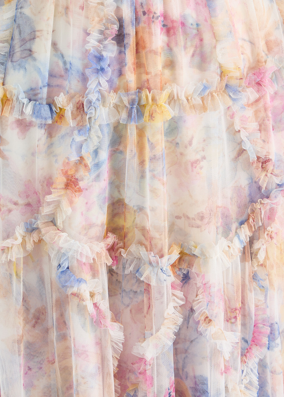 Needle & Thread Mariannes Floral-embellished Tulle Midi Dress Multicoloured
