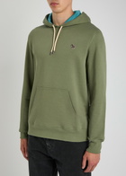 PS Paul Smith Logo-appliqué Hooded Cotton Sweatshirt Khaki