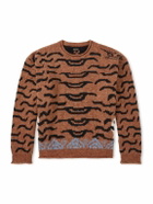 KAPITAL - Nepal Tiger Intarsia Wool-Blend Sweater - Orange