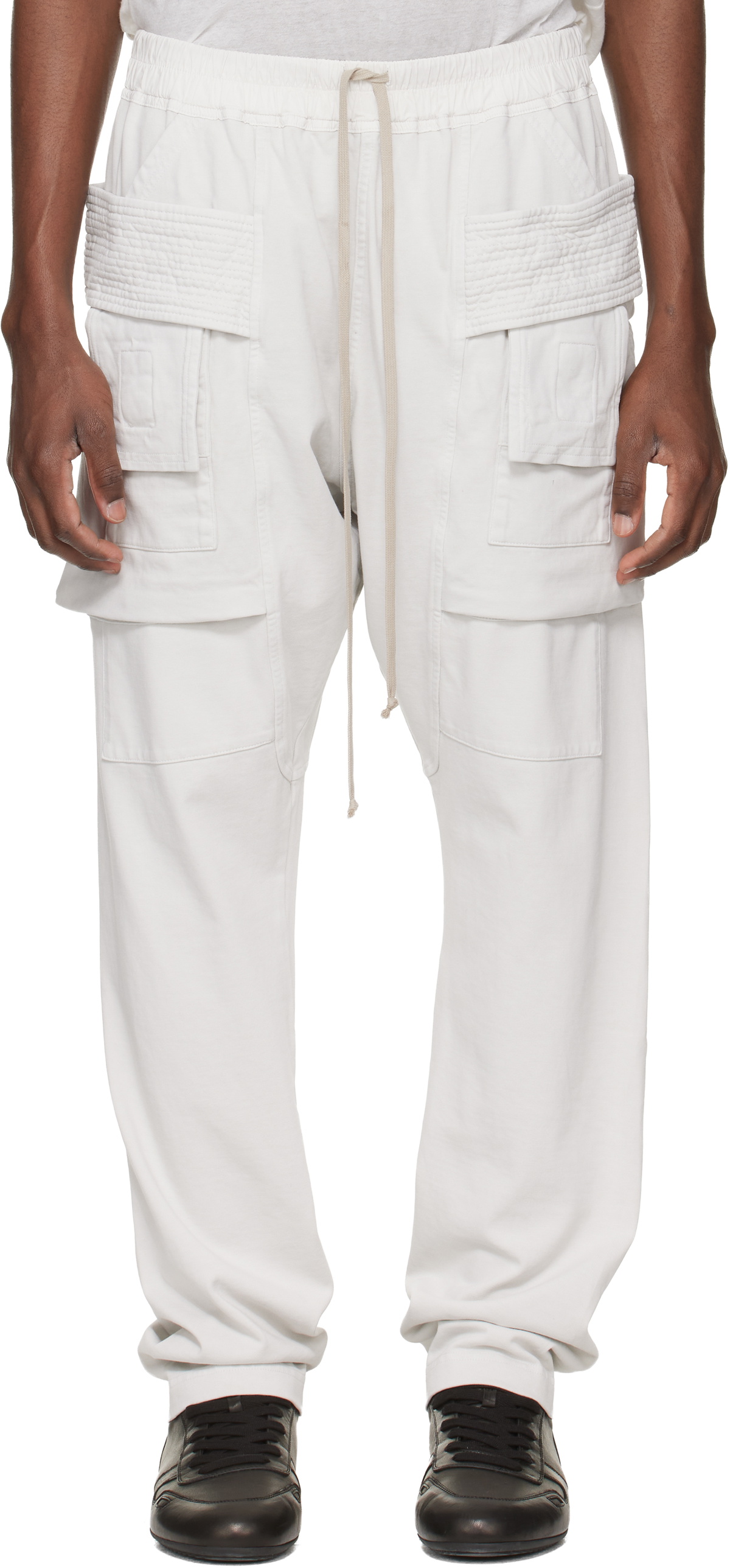Rick Owens DRKSHDW Off-White Temple Creatch Drawstring Cargo Pants