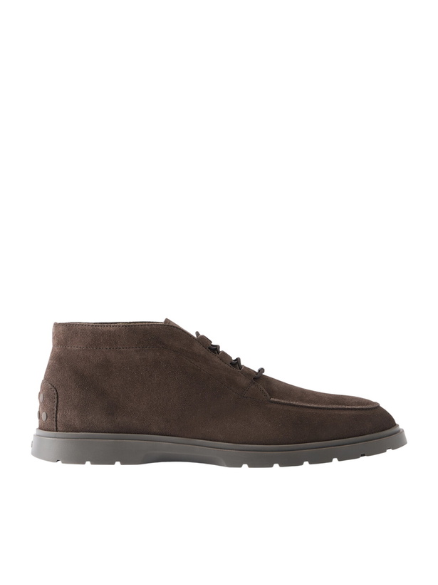 Photo: Tod's - Suede Lace-Up Boots - Brown