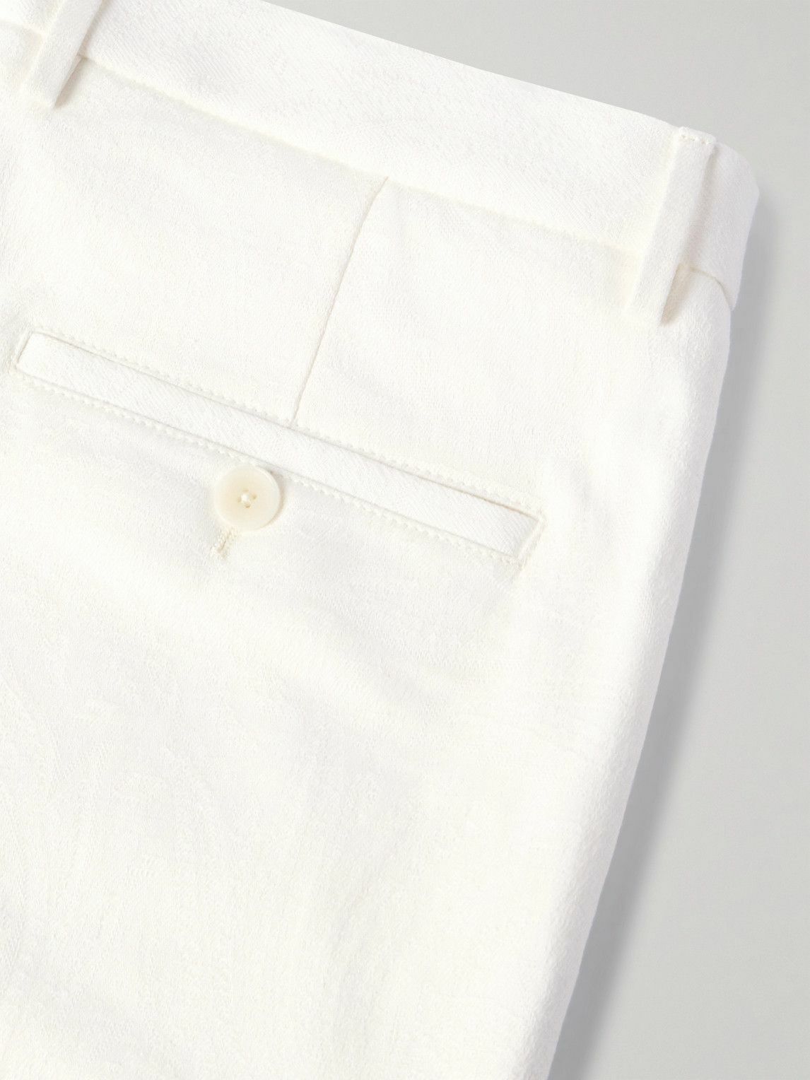 Etro - Straight-Leg Paisley-Jacquard Denim Shorts - White