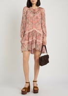 Rixo Miyah Patterned Georgette Mini Dress Multicoloured