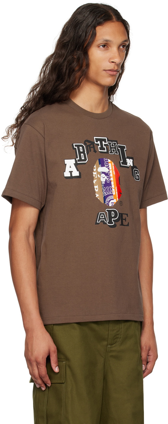 BAPE Brown Fans Scarf College T-Shirt