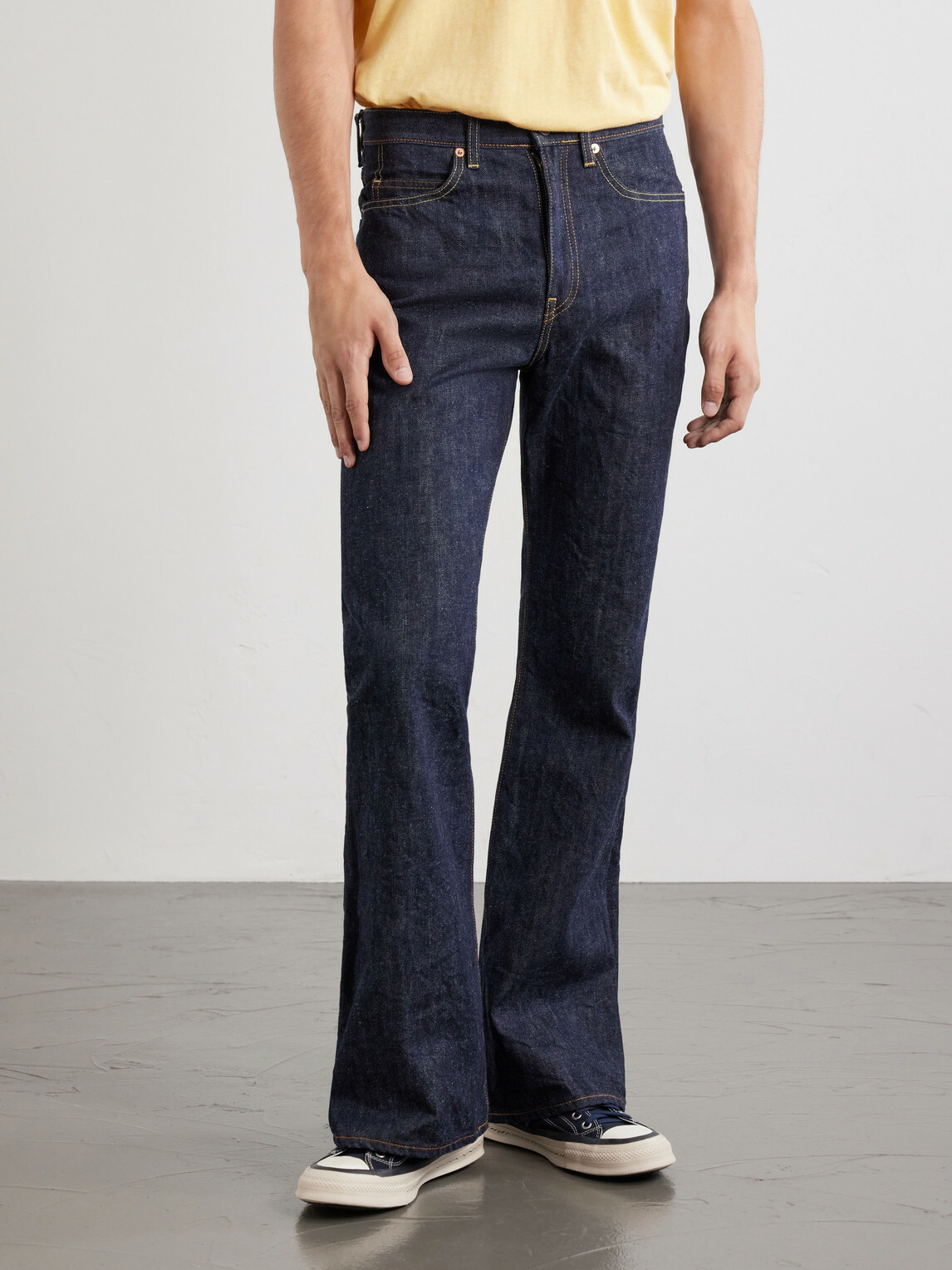 KAPITAL - Okabello Straight-Leg Flared Jeans - Blue