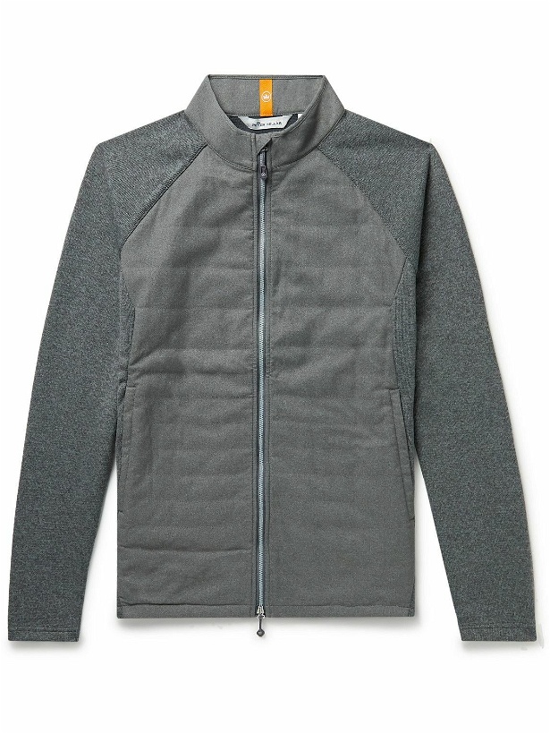 Photo: Peter Millar - Merge Quilted Flannel and Stretch-Jersey Golf Jacket - Gray