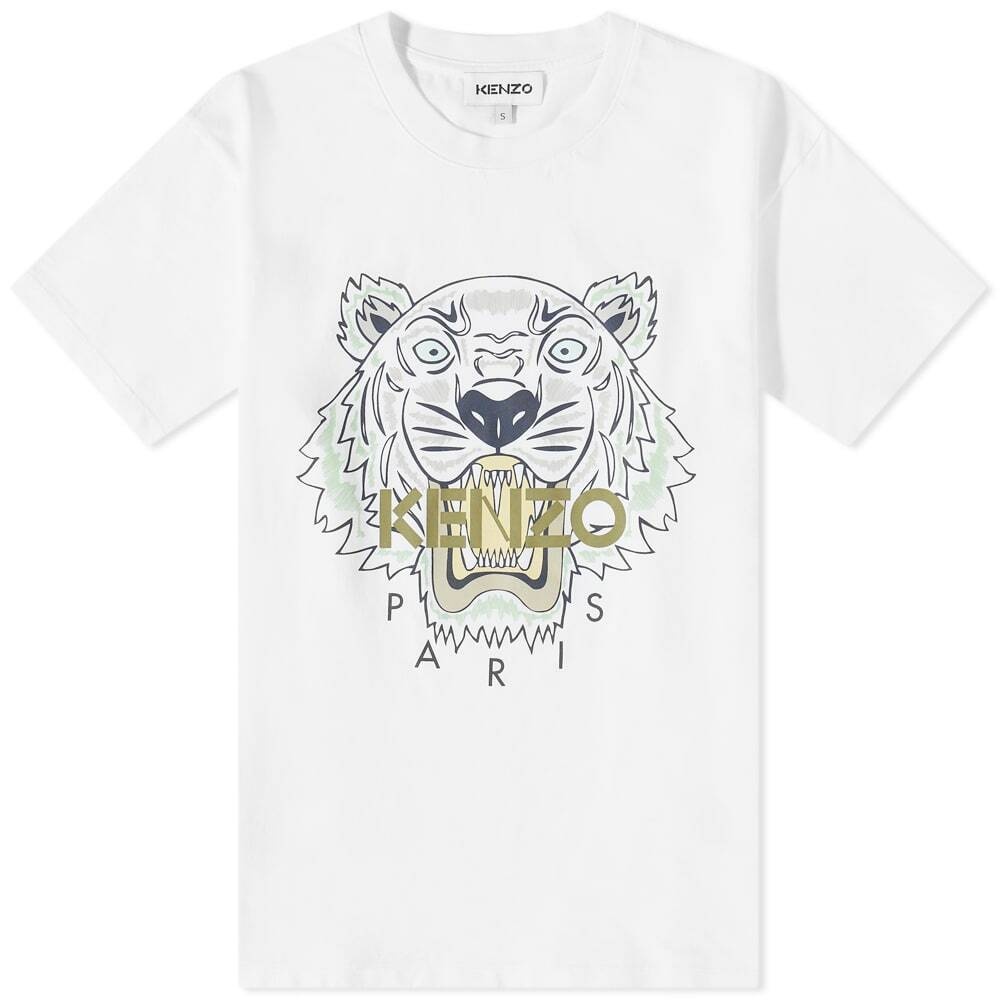 Junction ledningsfri Overskæg Kenzo Men's Classic Tiger T-Shirt in White Kenzo