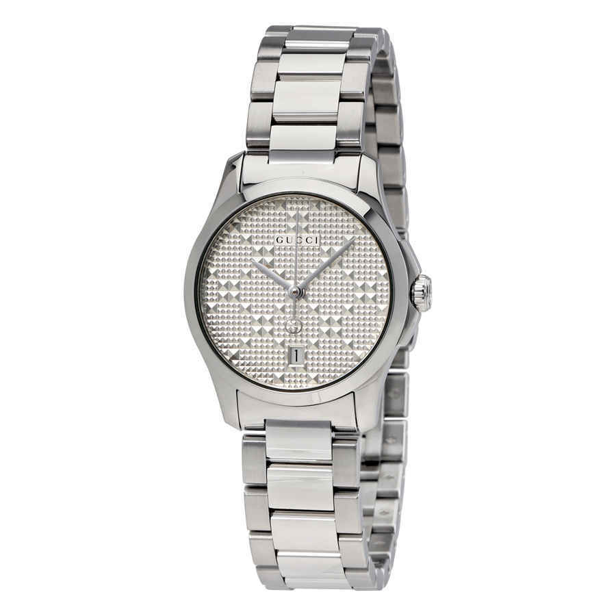 Gucci G-timeless Silver Dial Stainless Steel Ladies Watch YA126551