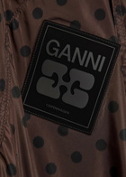 Ganni Polka dot Hooded Shell Jacket Brown
