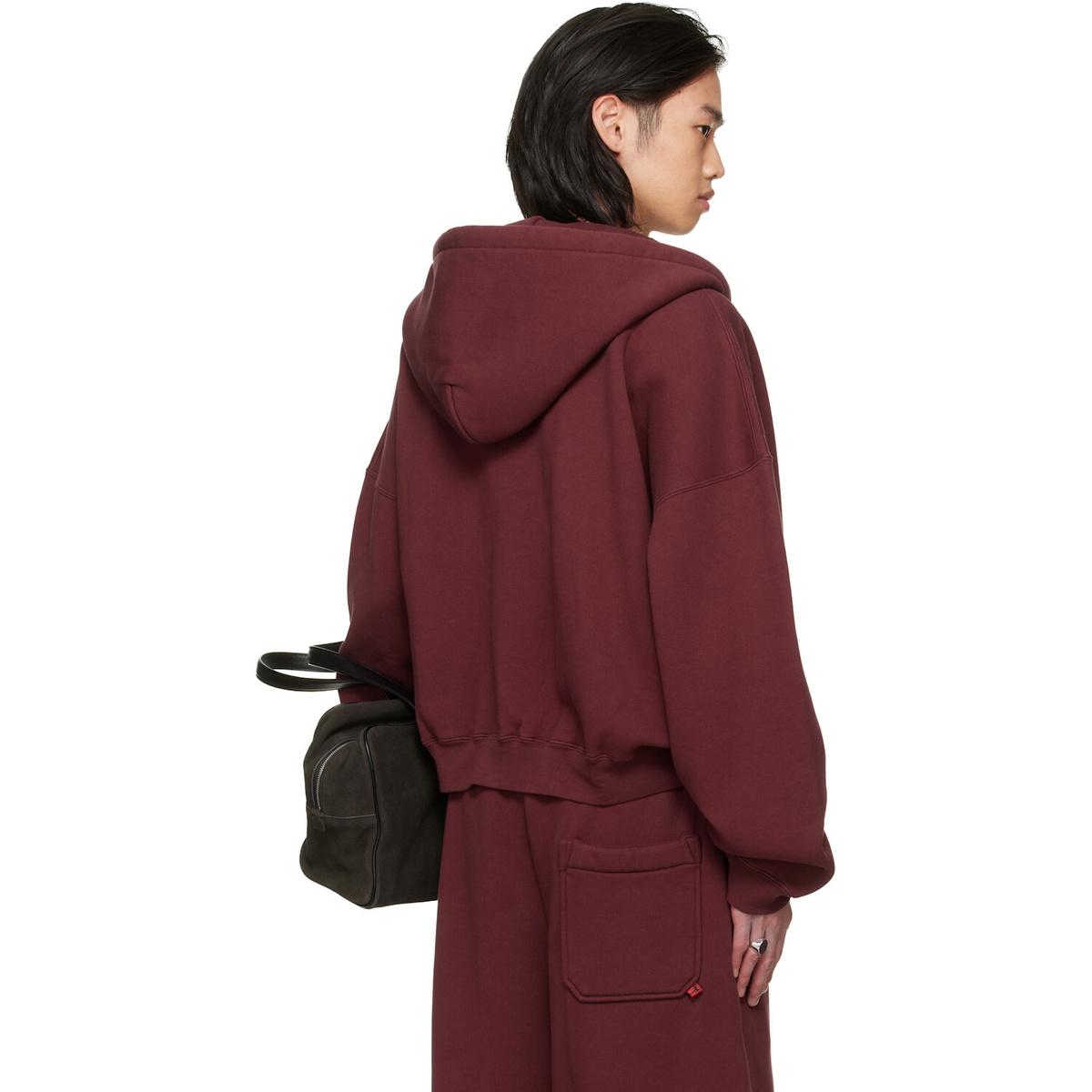 LU'U DAN BRUCE LEE x LỰU ĐẠN Burgundy Zip Hoodie