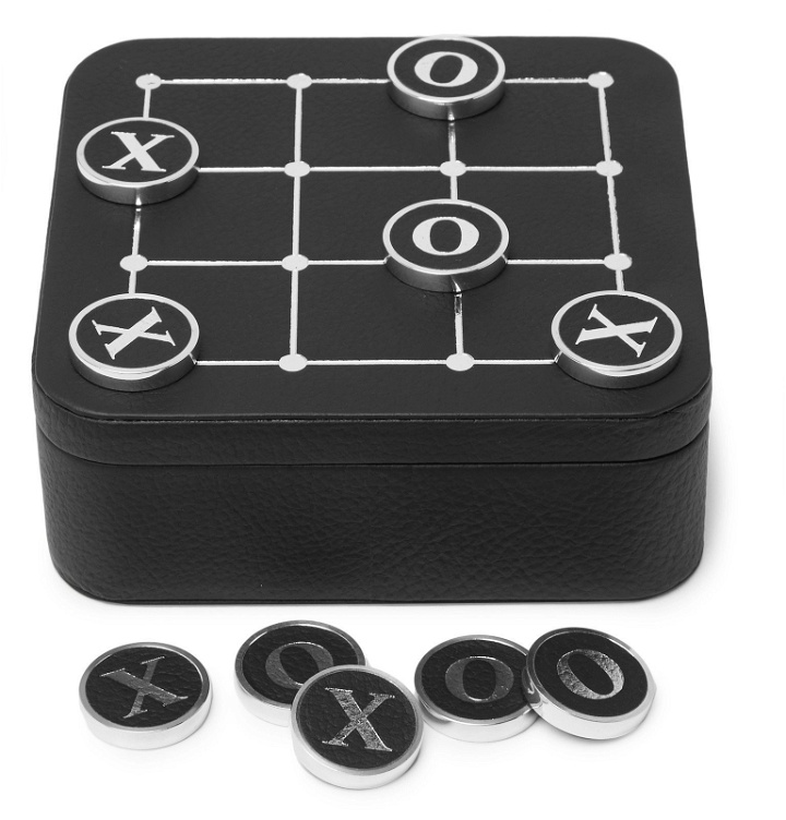 Photo: William & Son - Leather Solitaire and Noughts & Crosses Set - Black