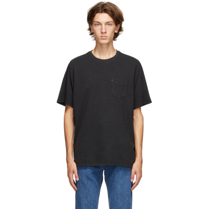 Photo: Levis Black Relaxed-Fit Pocket T-Shirt
