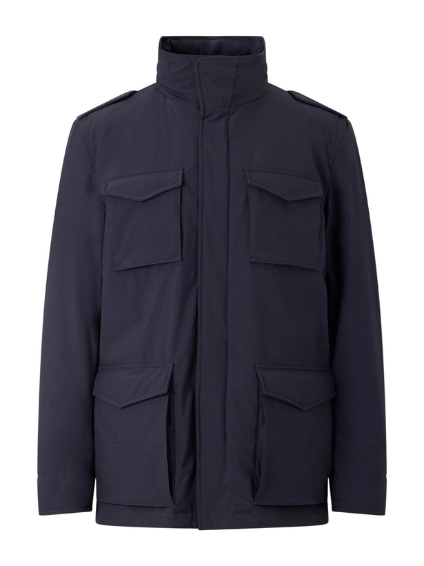 Photo: Herno - Four Pockets Woven Jacket - Blue