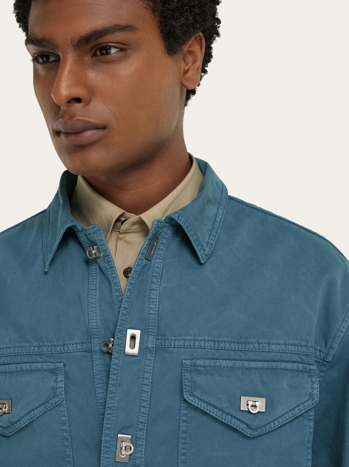 Ferragamo Mens Workwear shirt in Green