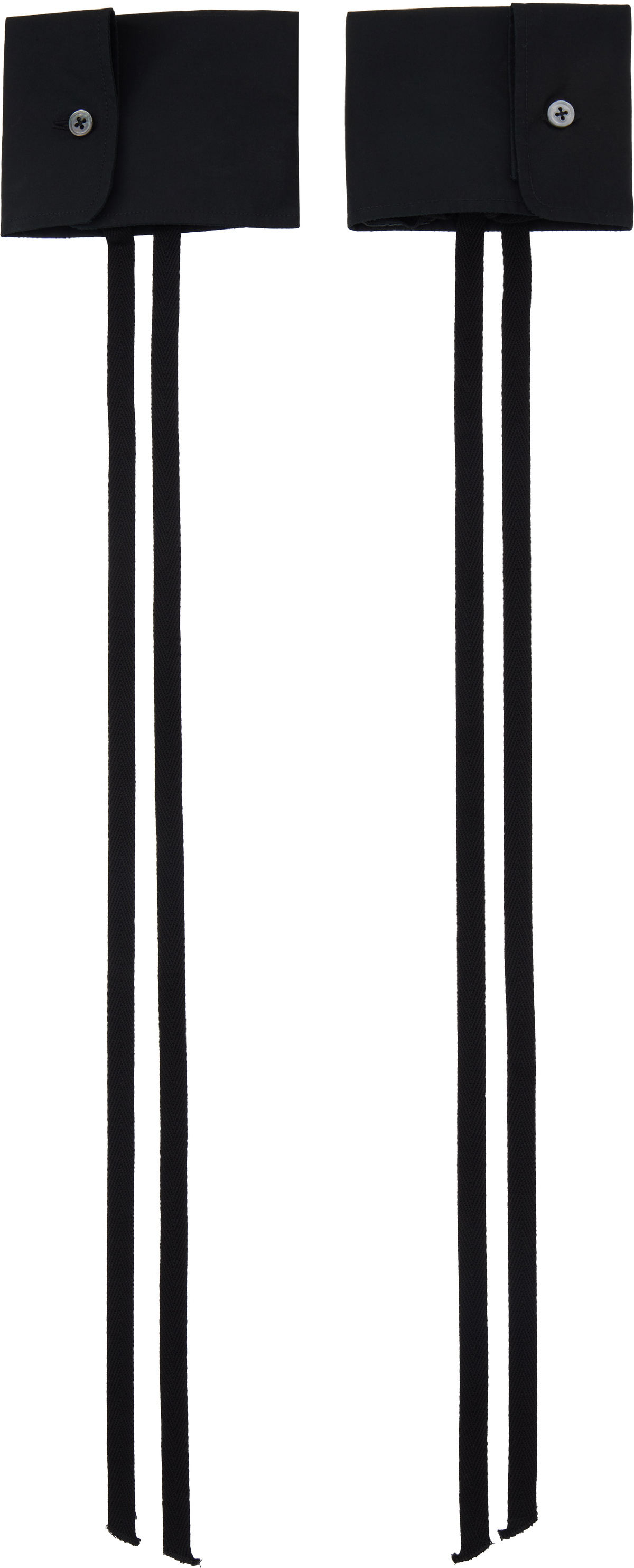Ann Demeulemeester Black Paal Shirt Cuffs Bracelet