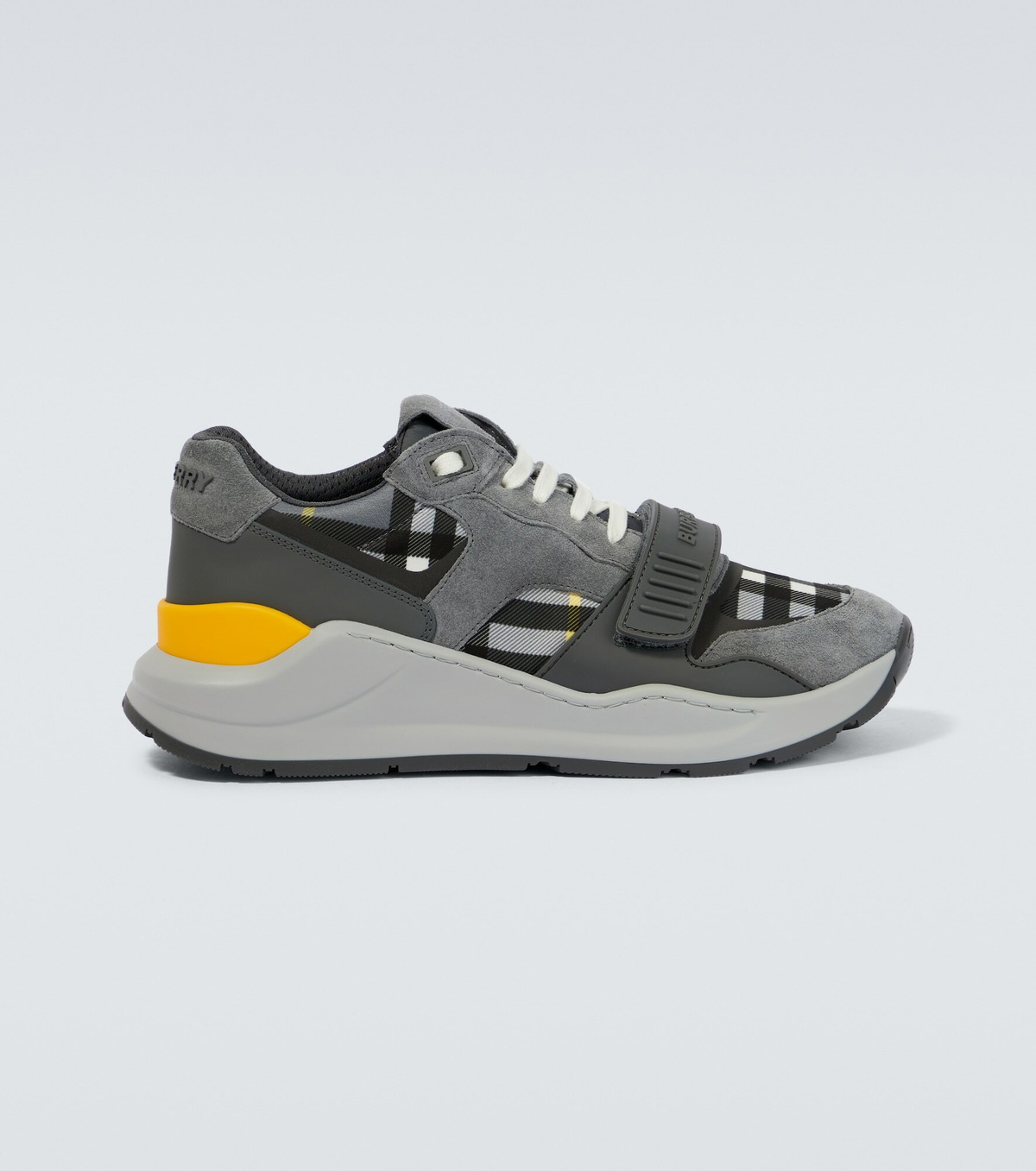 Burberry - Checked canvas and suede sneakers Burberry