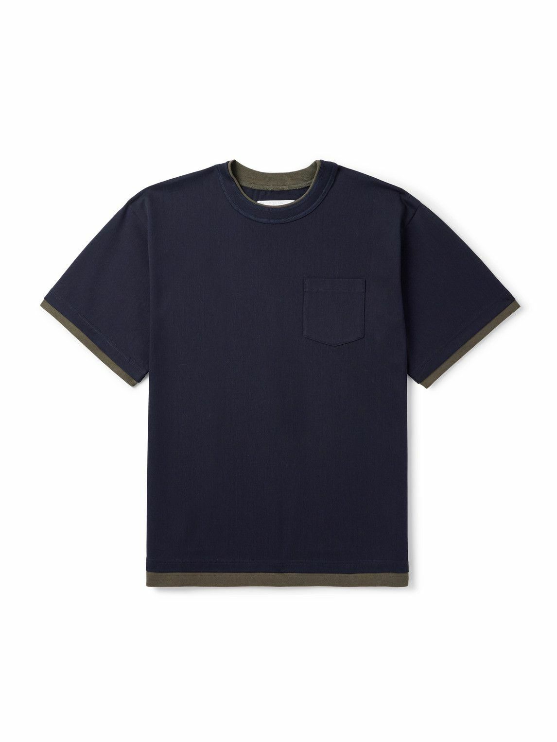 【送料&関税込】Sacai Cotton T-shirt With Nylon Insert SACAI - Nylon Twill Cotton T-shirt Sacai