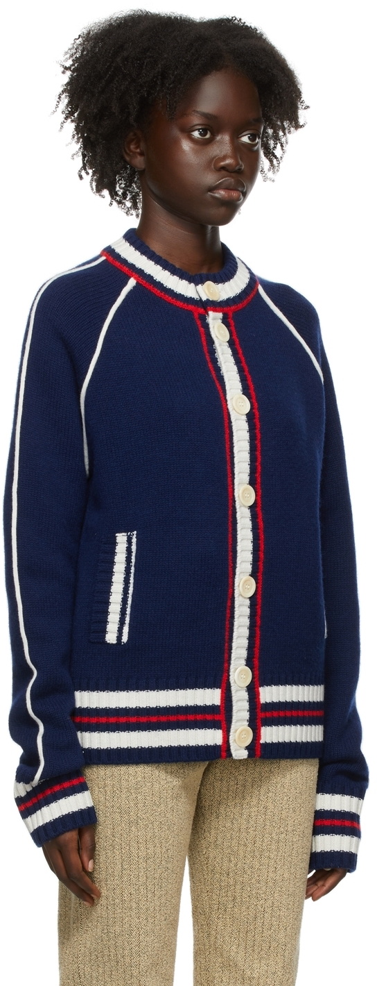 Wales Bonner Navy Wool Artist Cardigan Wales Bonner