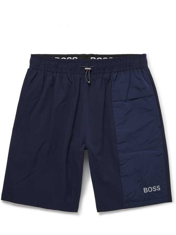 Photo: HUGO BOSS - Mid-Length Swim Shorts - Blue - S