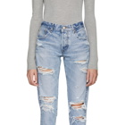 Moussy Vintage Blue Creston Tapered Jeans