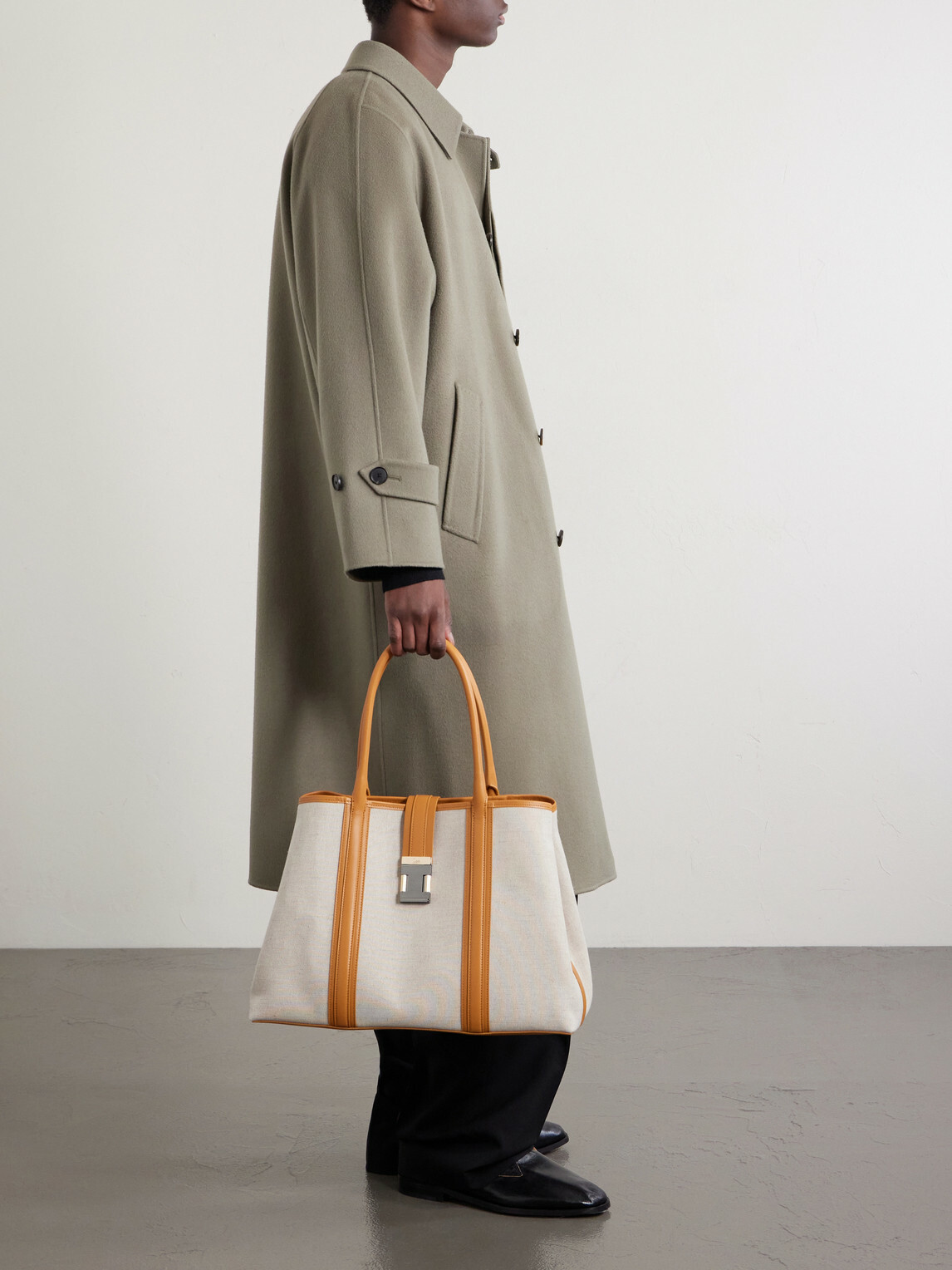 Christian Louboutin - Nox Leather-Trimmed Linen Tote Bag