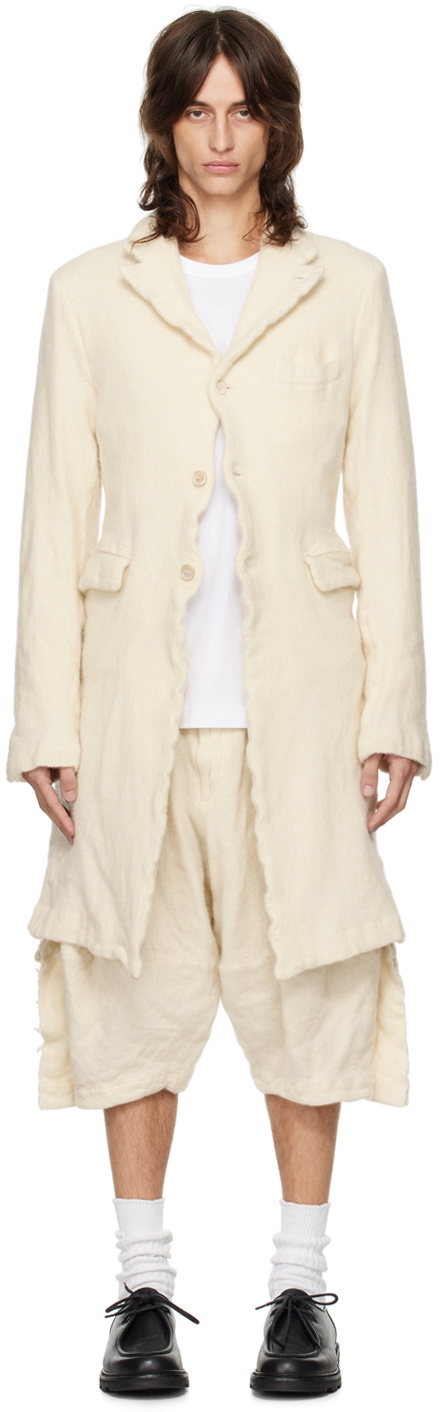 Comme des Garçons Homme Plus Off-White Brushed Coat